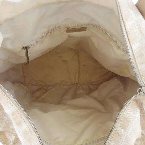 CHANEL tote bag New Travel line beige nylon jacquard ?~ leather used T19138 - Picture 7 of 9